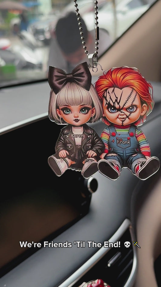 Horror Couple - Personalized Transparent Car Ornament