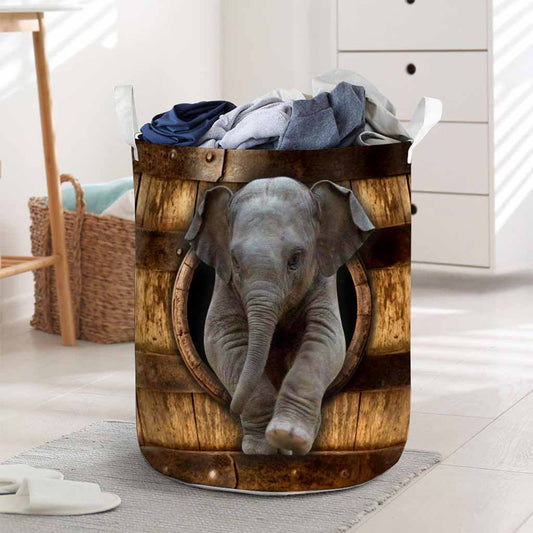 Peeking Elephant Elephant Laundry Basket 0622