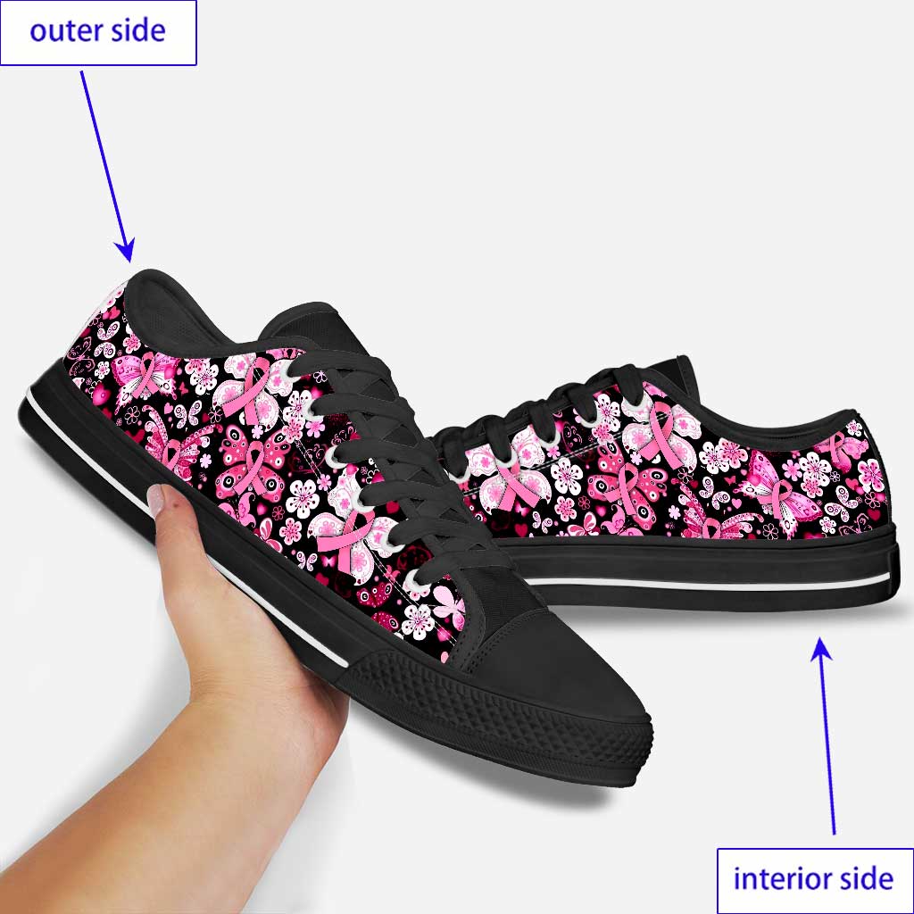 Butterflies Breast Cancer Awareness Low Top Shoes 0622