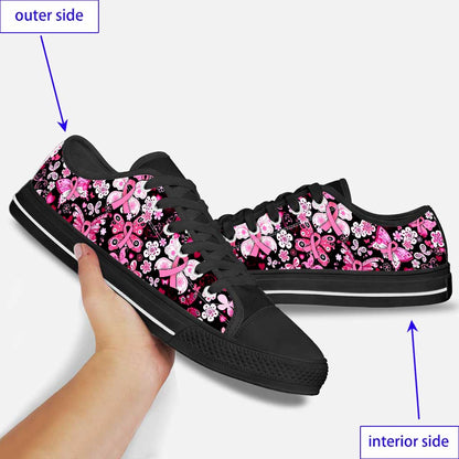 Butterflies Breast Cancer Awareness Low Top Shoes 0622