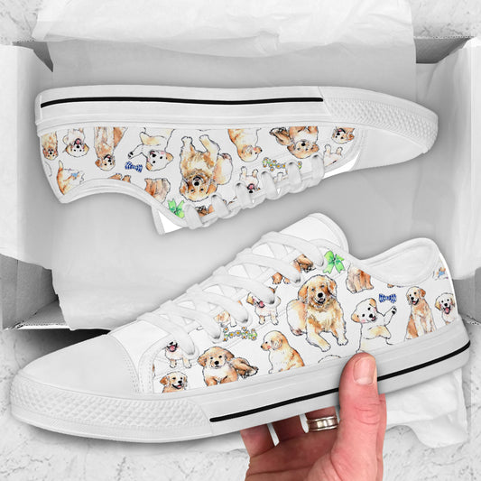 Lovely Pups Golden Retriever Low Top Shoes 0622