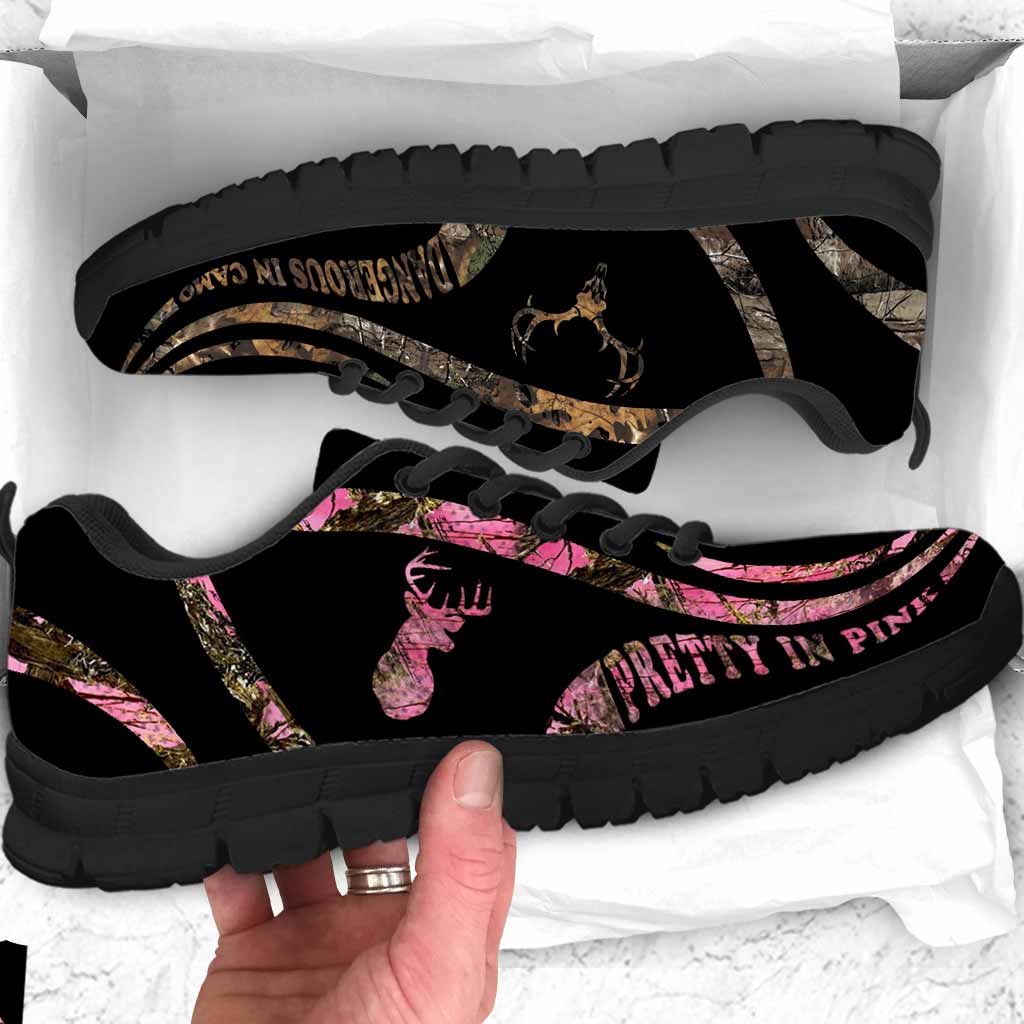 Pretty In Pink Dangerous In Camo Hunting Sneakers 0622