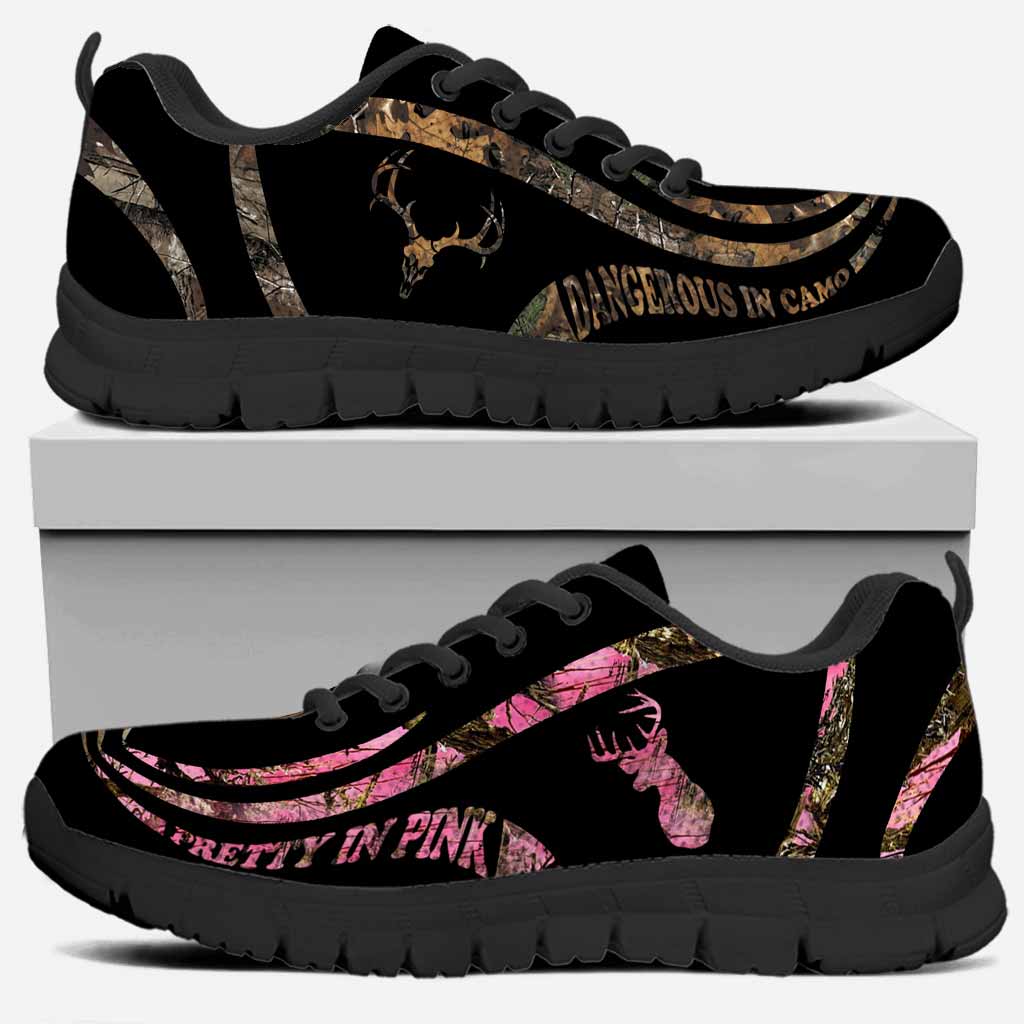 Pretty In Pink Dangerous In Camo Hunting Sneakers 0622