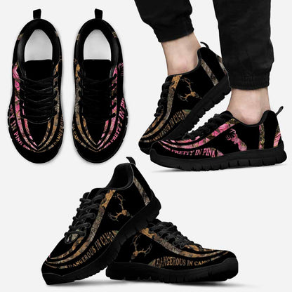 Pretty In Pink Dangerous In Camo Hunting Sneakers 0622