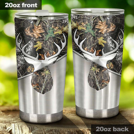 Hunting Metal Pattern Print Hunting Tumbler 0622