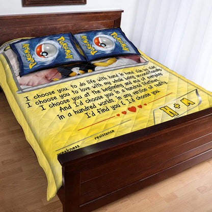 I Choose You - Personalized Monster Trainer Quilt Set