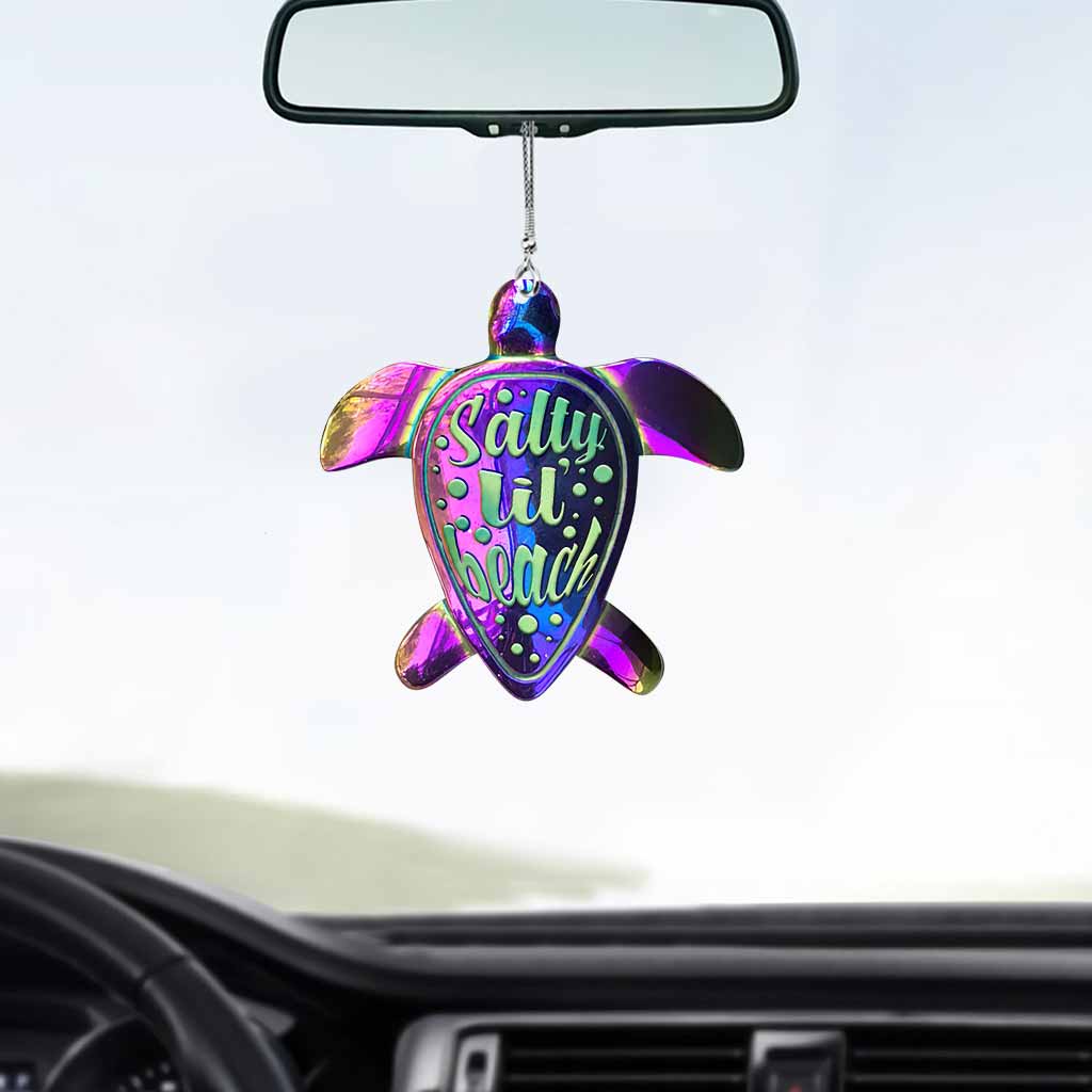 Salty Lil' Beach - Turtle Car Ornament (Printed On Both Sides)