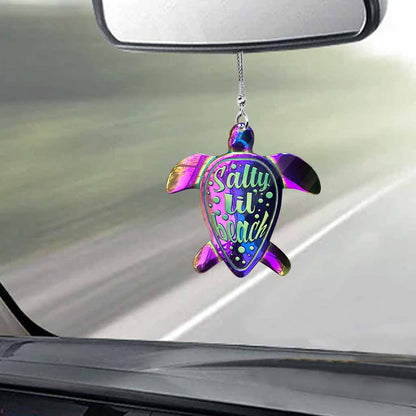 Salty Lil' Beach - Turtle Car Ornament (Printed On Both Sides)