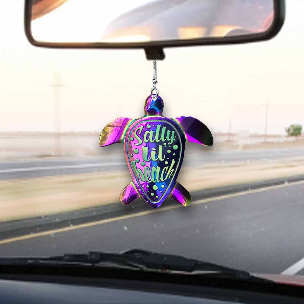 Salty Lil' Beach - Turtle Car Ornament (Printed On Both Sides)