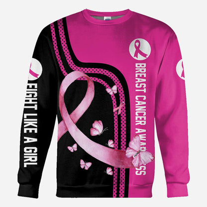 Fight Like A Girl - Breast Cancer Awareness All Over T-shirt and Hoodie 0822