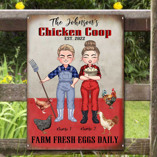 Chicken Coop - Personalized Chicken Rectangle Metal Sign