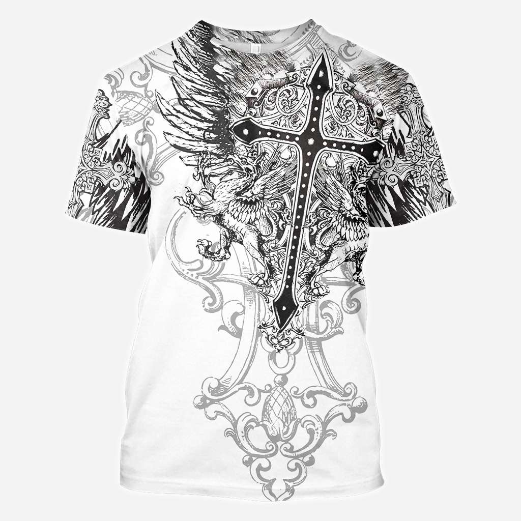 Jesus Cross Tattoo All Over Printed Shirts For Men and Women - Christian All Over T-shirt and Hoodie 0921