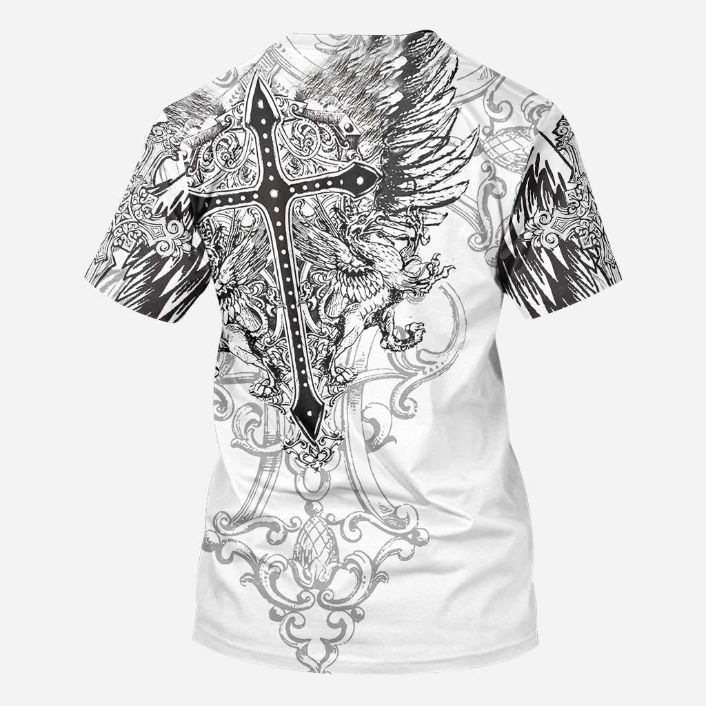 Jesus Cross Tattoo All Over Printed Shirts For Men and Women - Christian All Over T-shirt and Hoodie 0921