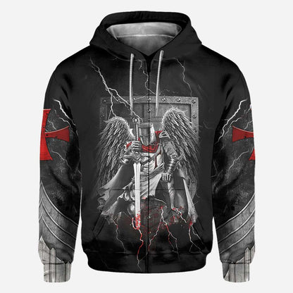 Knight Templar With Wings Said Amen Jesus - Christian All Over T-shirt and Hoodie 0921