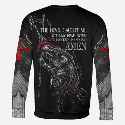 Knight Templar With Wings Said Amen Jesus - Christian All Over T-shirt and Hoodie 0921