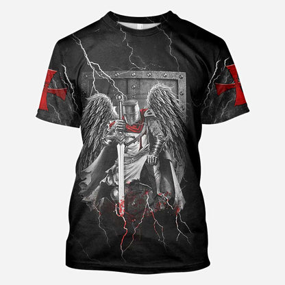 Knight Templar With Wings Said Amen Jesus - Christian All Over T-shirt and Hoodie 0921