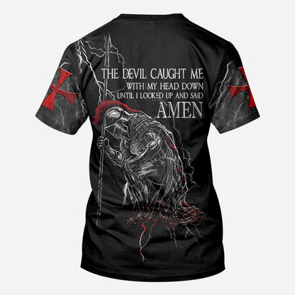 Knight Templar With Wings Said Amen Jesus - Christian All Over T-shirt and Hoodie 0921