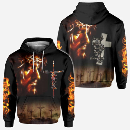 Jesus With Fire Jesus - Christian All Over T-shirt and Hoodie 0921