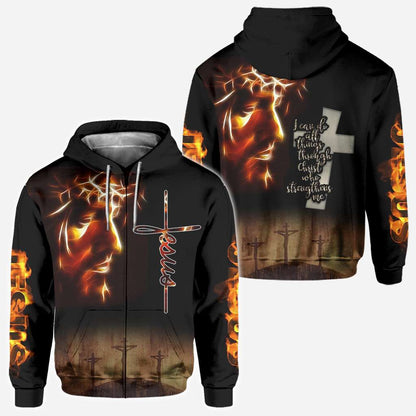 Jesus With Fire Jesus - Christian All Over T-shirt and Hoodie 0921