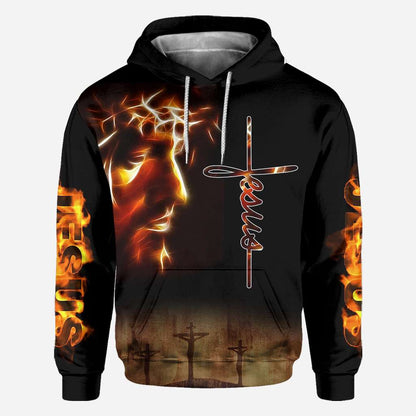 Jesus With Fire Jesus - Christian All Over T-shirt and Hoodie 0921