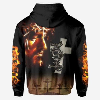 Jesus With Fire Jesus - Christian All Over T-shirt and Hoodie 0921