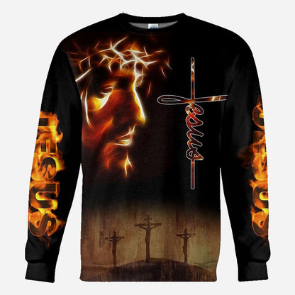 Jesus With Fire Jesus - Christian All Over T-shirt and Hoodie 0921