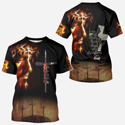 Jesus With Fire Jesus - Christian All Over T-shirt and Hoodie 0921