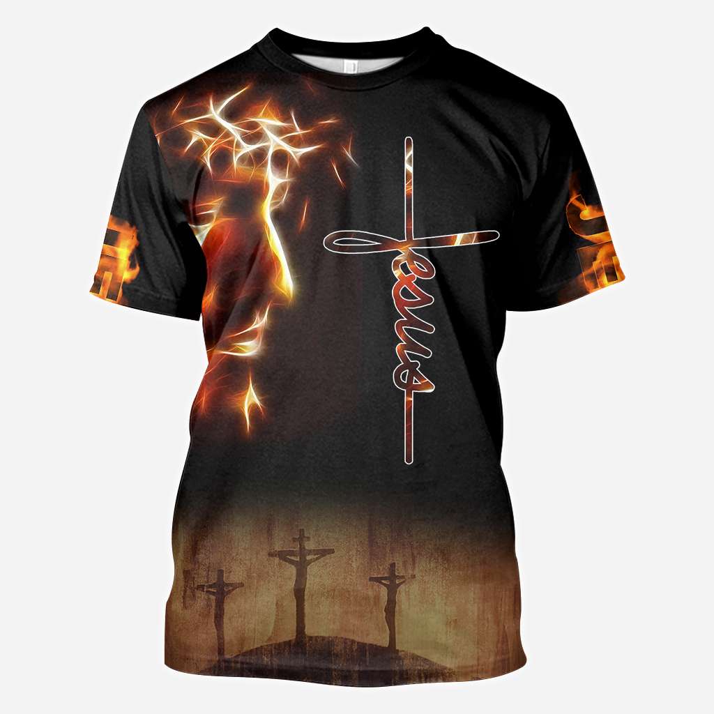 Jesus With Fire Jesus - Christian All Over T-shirt and Hoodie 0921