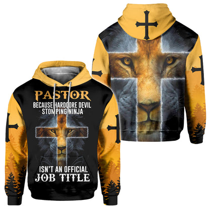 Pastor Because Devil Stomping Ninja Isn't Job Title Jesus - Christian All Over T-shirt and Hoodie 0921