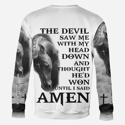 Horse and Jesus All Over T-shirt and Hoodie 0921