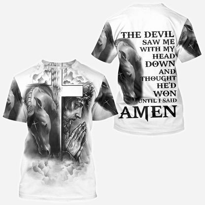 Horse and Jesus All Over T-shirt and Hoodie 0921