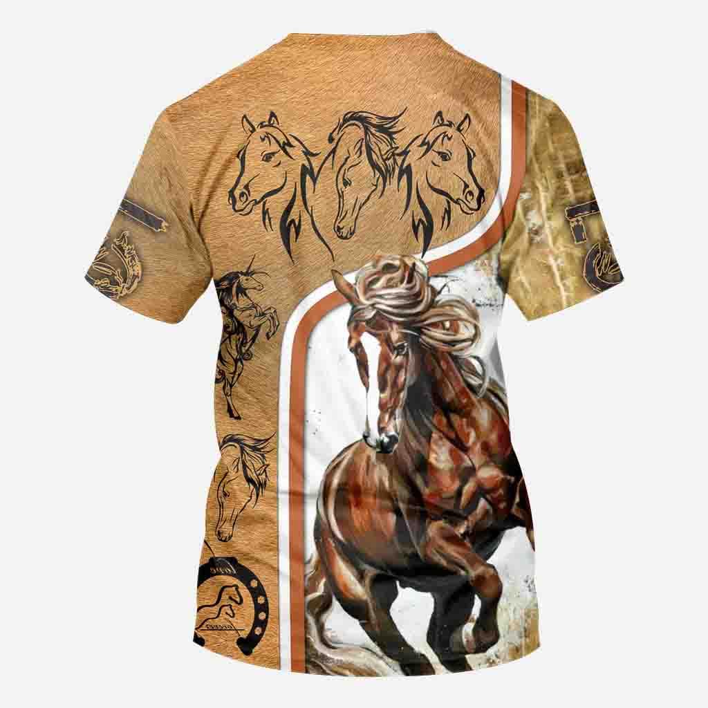 Love Strong Brown Horse All Over T-shirt and Hoodie 0921