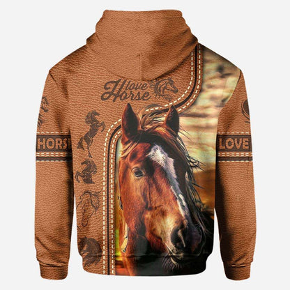 Horse Riding Lover - Horse All Over T-shirt and Hoodie With Leather Print 0921