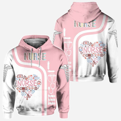 Nurse Heart Pink Pastel - Nurse All Over T-shirt and Hoodie 0921