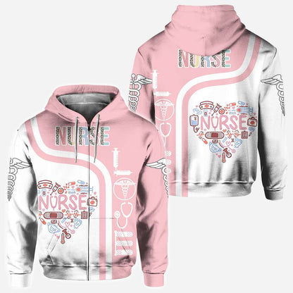 Nurse Heart Pink Pastel - Nurse All Over T-shirt and Hoodie 0921