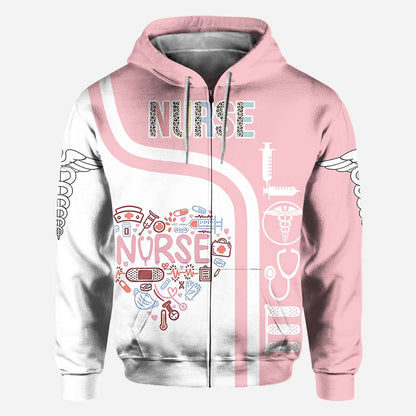 Nurse Heart Pink Pastel - Nurse All Over T-shirt and Hoodie 0921