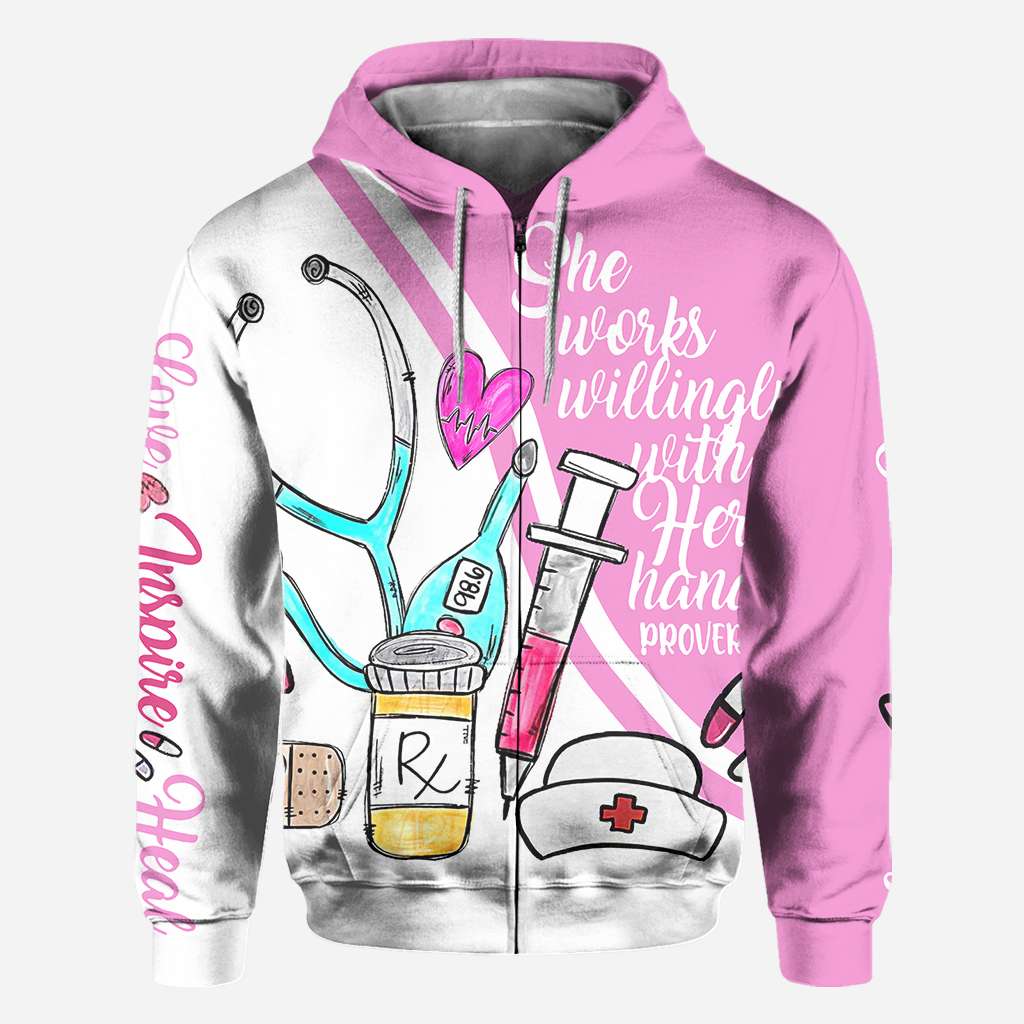 Nurse She Works Willingly With Her Hands - Nurse All Over T-shirt and Hoodie 0921