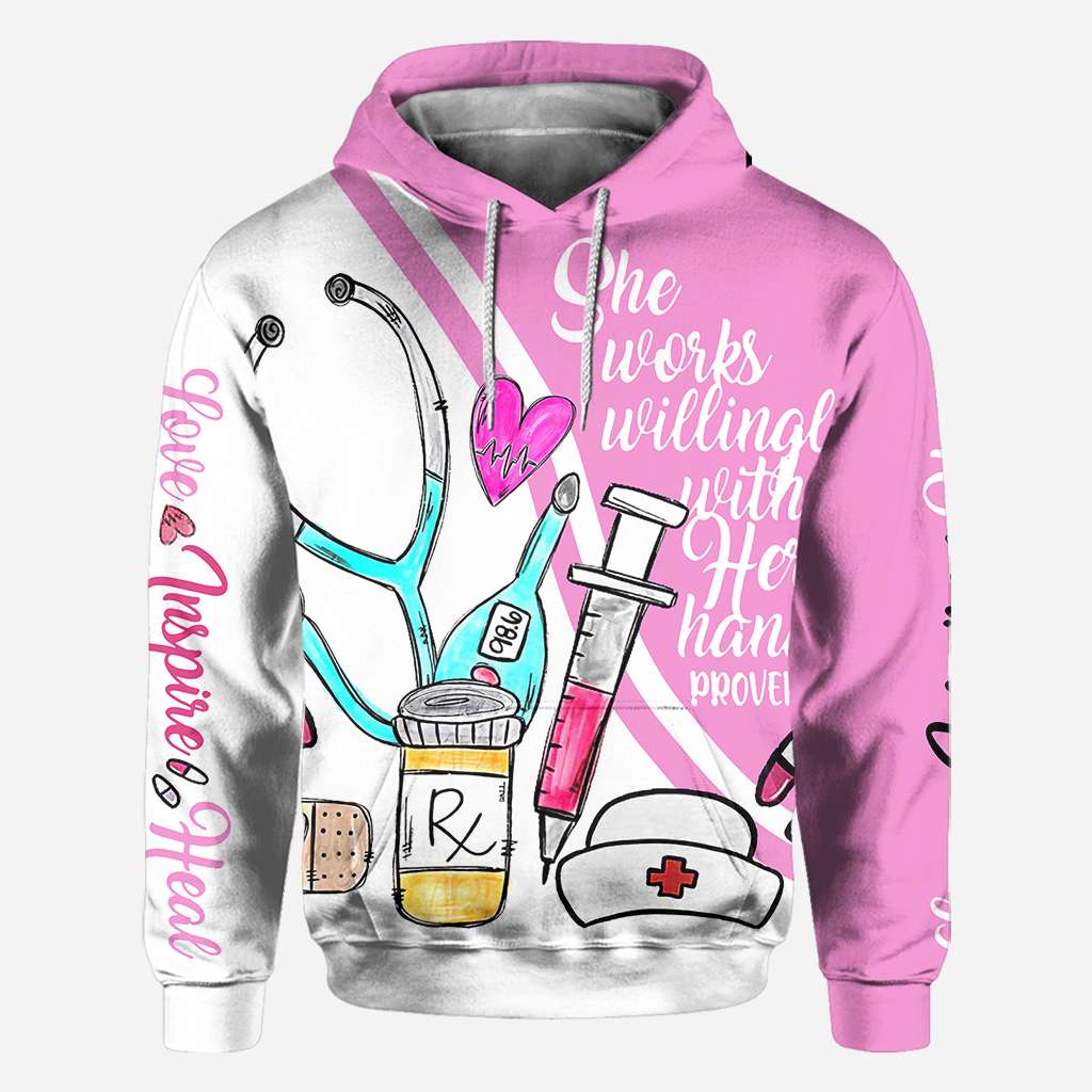 Nurse She Works Willingly With Her Hands - Nurse All Over T-shirt and Hoodie 0921