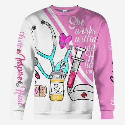 Nurse She Works Willingly With Her Hands - Nurse All Over T-shirt and Hoodie 0921