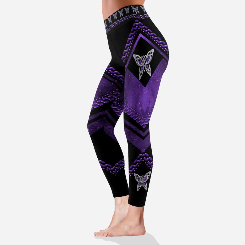 Love Butterflies Purple Galaxy - Leggings