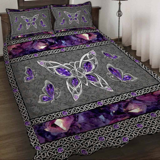 Love Butterflies Purple Galaxy - Quilt Set