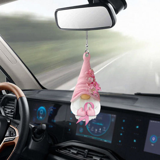 Breast Cancer Awareness Car Ornament (Printed On Both Sides)