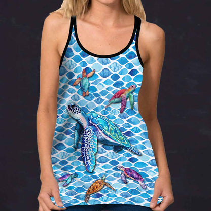 Salty Lil' Beach - Turtle Cross Tank Top