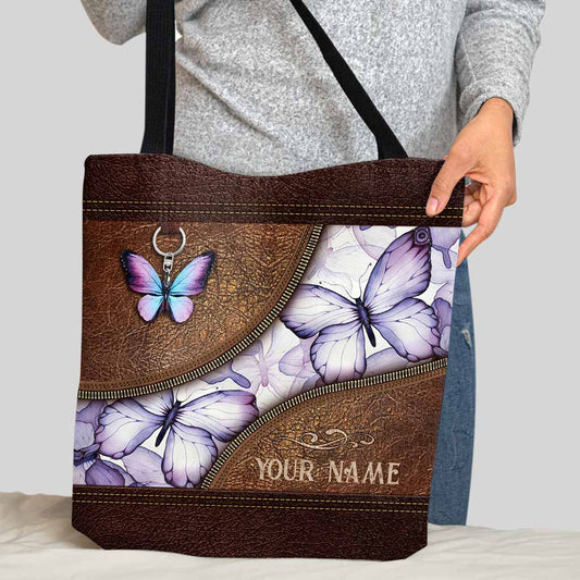 Faith Hope Love - Butterfly Personalized  Tote Bag