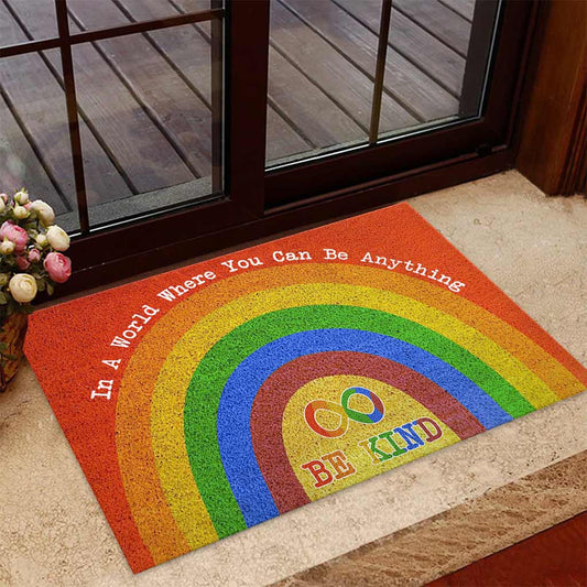 In A World Where You Can Be Anything Be Kind - Autism Acceptance Doormat