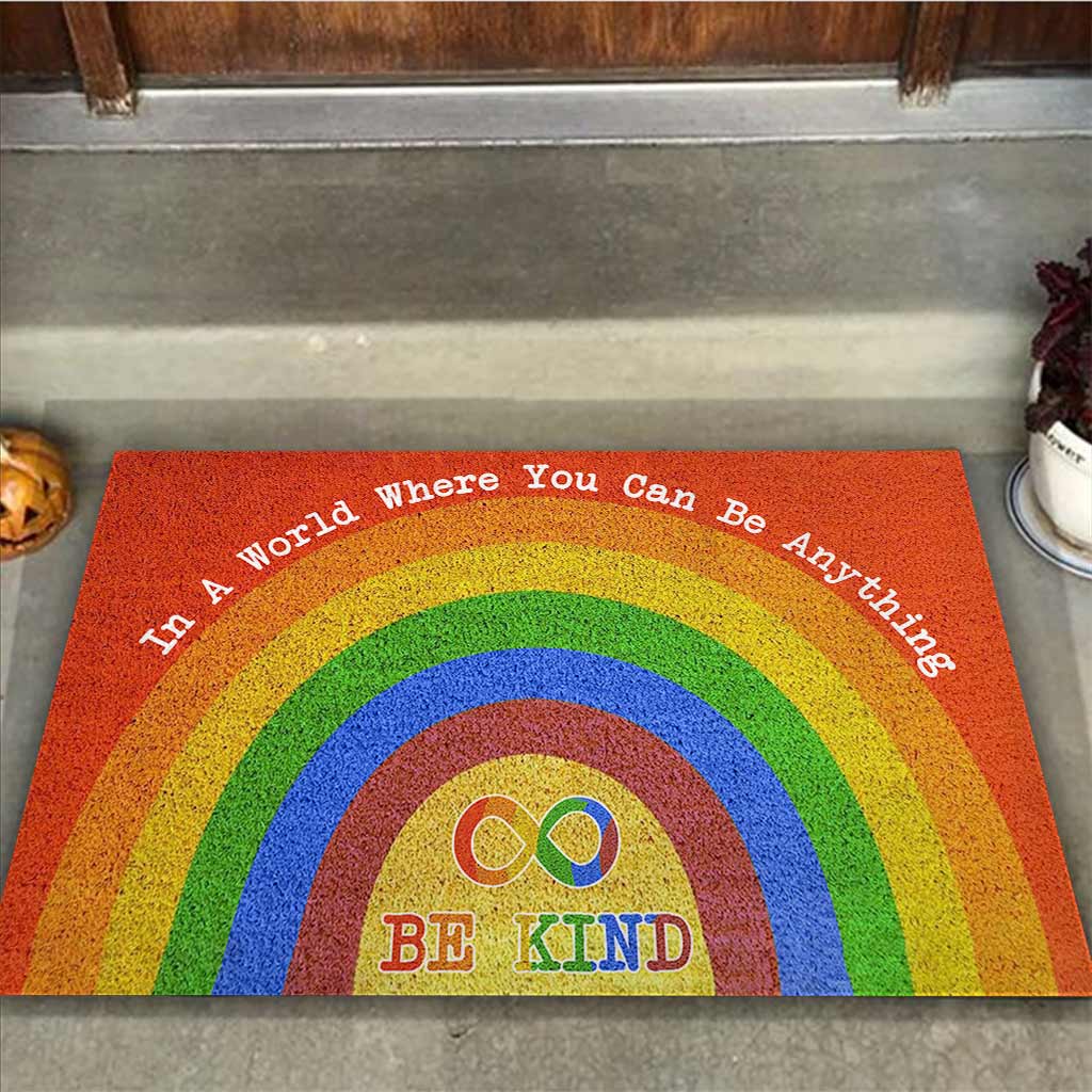 In A World Where You Can Be Anything Be Kind - Autism Acceptance Doormat