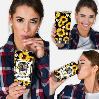 Baseball Mom Sunflower - Baseball Personalized Tumbler