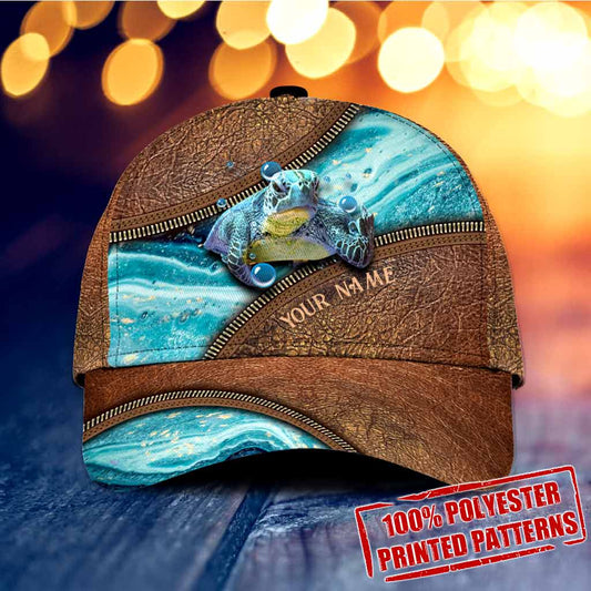 Grumpy Turtle Personalized Leather Pattern Print Cap With Printed Vent Holes