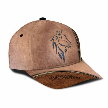 Love Horses Leather Pattern Print Cap