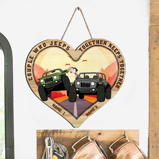 Couple Keeps Together - Personalized Car Wood Sign